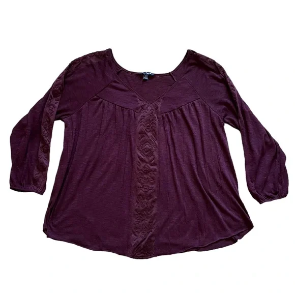 American Eagle Purple V-Neck Top | Women’s XL - Picture 1 of 7